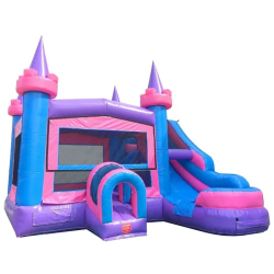 Pink Castle Bounce House Combo (Water or Dry Slide)